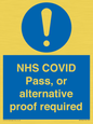 MP7766: NHS COVID Pass, or alternative proof required