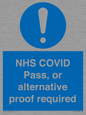 MP7766: NHS COVID Pass, or alternative proof required