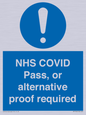 MP7766: NHS COVID Pass, or alternative proof required
