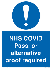 MP7766: NHS COVID Pass, or alternative proof required