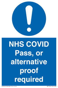 MP7766: NHS COVID Pass, or alternative proof required