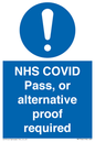 MP7766: NHS COVID Pass, or alternative proof required