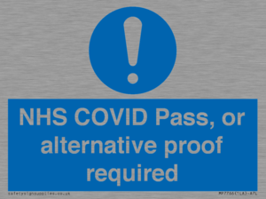 MP7766: NHS COVID Pass, or alternative proof required