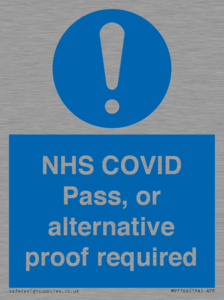 MP7766: NHS COVID Pass, or alternative proof required