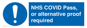 MP7766: NHS COVID Pass, or alternative proof required