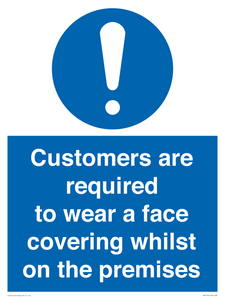 MP7767: Customers are required to wear a face covering whilst on the premises