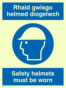 MP931: rhaid gwisgo helmed diogelwch