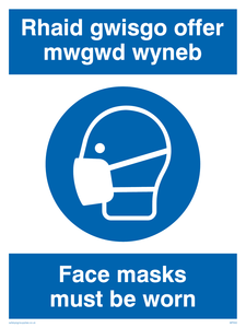 MP932: rhaid gwisgo offer mwgwd wyneb