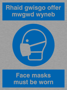 MP932: rhaid gwisgo offer mwgwd wyneb
