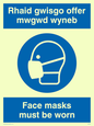 MP932: rhaid gwisgo offer mwgwd wyneb