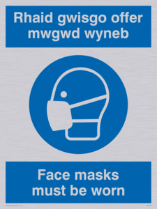 MP932: rhaid gwisgo offer mwgwd wyneb