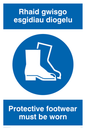 MP936: rhaid gwisgo esgidiau diogelu