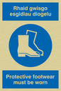 MP936: rhaid gwisgo esgidiau diogelu