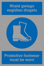 MP936: rhaid gwisgo esgidiau diogelu