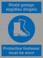 MP936: rhaid gwisgo esgidiau diogelu