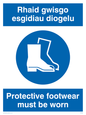 MP936: rhaid gwisgo esgidiau diogelu