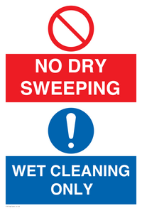 MPV16427: NO DRY SWEEPING - WET CLEANING ONLY