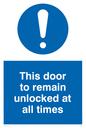 MQ224: this door to remain unlocked at all times