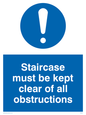 MQ227: staircase must be kept clear of all obstructions