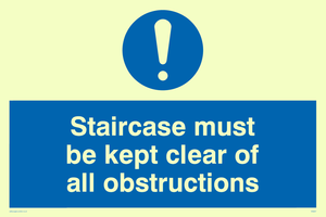 MQ227: staircase must be kept clear of all obstructions