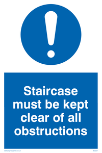 MQ227: staircase must be kept clear of all obstructions