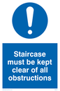MQ227: staircase must be kept clear of all obstructions
