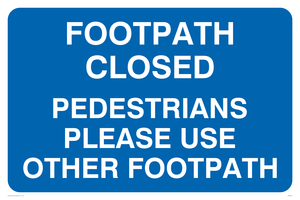 MR553: Footpath closed use other