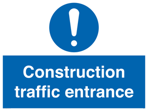 MR5716: Construction traffic entrance Mandatory Sign