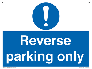 MR5728: Reverse parking only Mandatory Sign