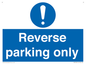 MR5728: Reverse parking only Mandatory Sign