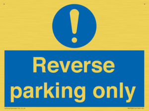 MR5728: Reverse parking only Mandatory Sign