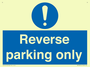 MR5728: Reverse parking only Mandatory Sign