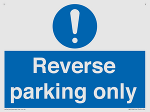 MR5728: Reverse parking only Mandatory Sign
