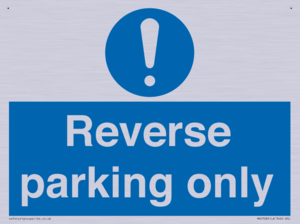 MR5728: Reverse parking only Mandatory Sign