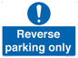 MR5728: Reverse parking only Mandatory Sign