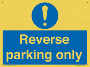 MR5728: Reverse parking only Mandatory Sign