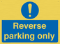 MR5728: Reverse parking only Mandatory Sign