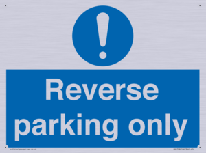 MR5728: Reverse parking only Mandatory Sign