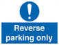 MR5728: Reverse parking only Mandatory Sign