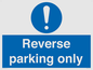 MR5728: Reverse parking only Mandatory Sign
