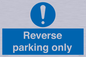 MR5728: Reverse parking only Mandatory Sign