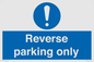 MR5728: Reverse parking only Mandatory Sign