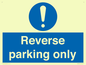 MR5728: Reverse parking only Mandatory Sign