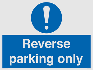 MR5728: Reverse parking only Mandatory Sign