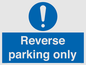 MR5728: Reverse parking only Mandatory Sign