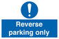 MR5728: Reverse parking only Mandatory Sign