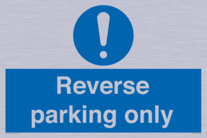 MR5728: Reverse parking only Mandatory Sign