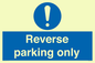 MR5728: Reverse parking only Mandatory Sign
