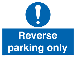 MR5728: Reverse parking only Mandatory Sign