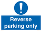 MR5728: Reverse parking only Mandatory Sign